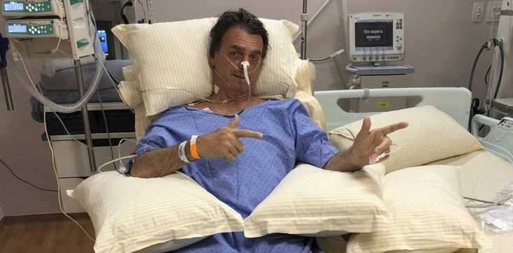 Jair Bolsonaro recovers in hospital after being stabbed by a supporter of rival candidate during the election campaign.